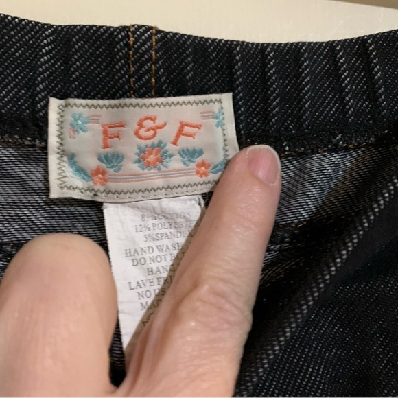 F&F Girls Pull-on Stretch Leggings Jeggings One Size Indigo Dark Blue Fabric. - Picture 3 of 9